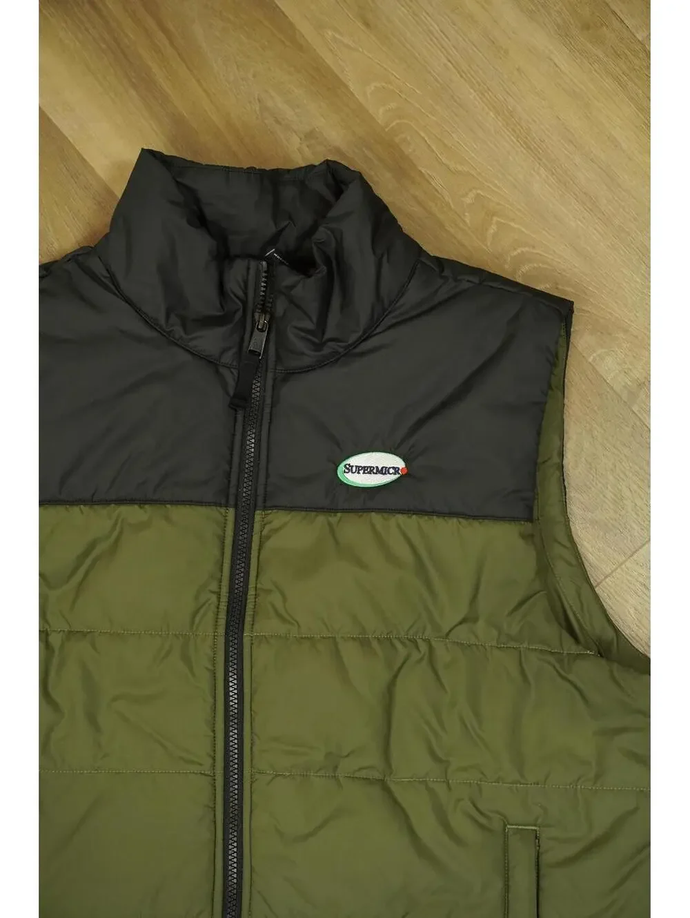 The North Face Puffer Vest, Men's Large Olive Green‎ Black - GorpCore, Preppy
